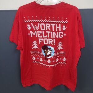 Buc-ee's T Shirt Mens Sz XL Worth Melting For‎ Christmas Holiday Graphic Snowman